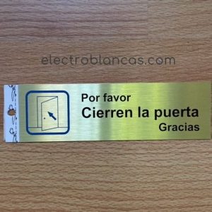 placa adhesiva CIERREN LA PUERTA - electroblancas