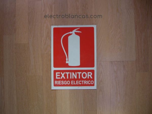 placa termo luminiscente extintor riesgo electrico - ref. 98392 - electroblancas