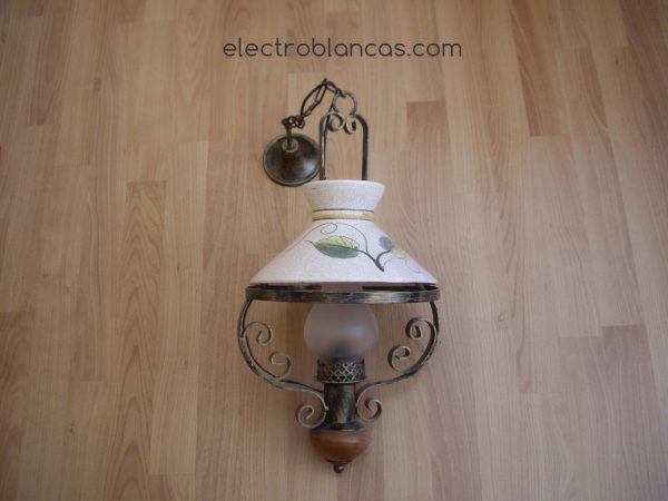 aplique colgante esduber ceramica-madera E27 1x40w. - electroblancas